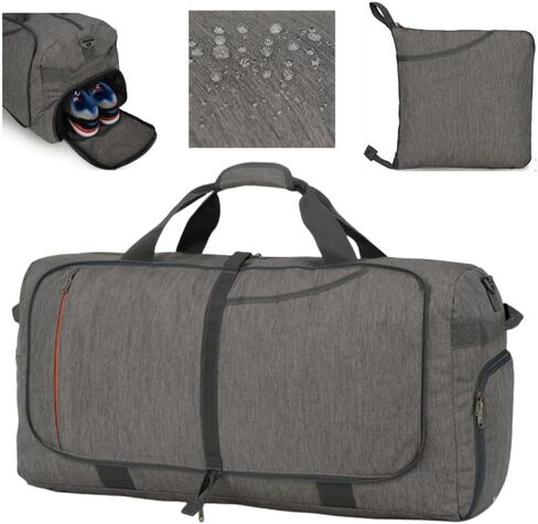 Duffle Bag Large Weekend Travel Bag, 65 Liter Foldable Travel Bag, Boarding Luggage with Shoe Pocket, Travel, Fitness, Men's and Women's Travel Bag in Saudi Arabia