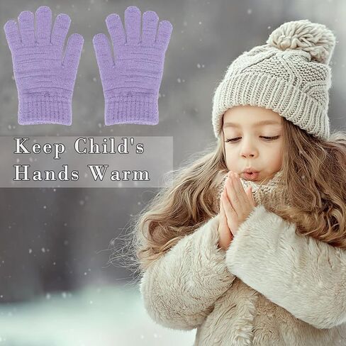 مجموعة قفازات وشاح قبعة شتوية للأطفال الصغار، قبعة محبوكة مبطنة بالصوف للأولاد والبنات مع قبعة بوم بوم مع تدفئة للرقبة وقفازات in Kuwait