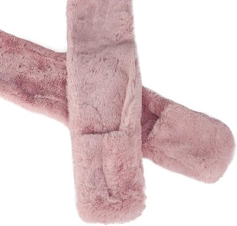 طفل الحيوان مقنعين وشاح فتاة الشتاء الصياد قبعة مع إيرفلاب 3 في 1 لطيف الدب أرنب قبعة الأطفال أفخم جيب قفازات مجموعة in Kuwait