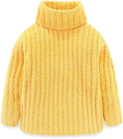Mud Kingdom Neutral Kids Chenille Sweater for Boy Girl Winter Furry Turtleneck Tops Warm in Saudi Arabia