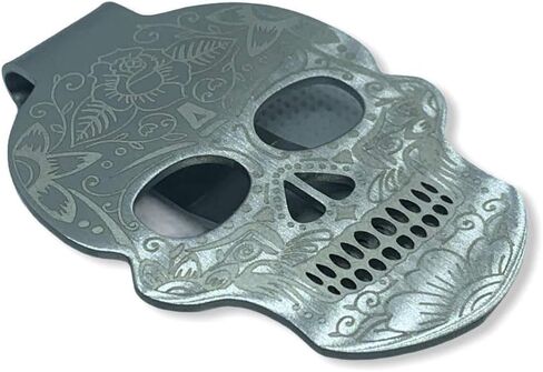 Stainless Steel Skull Money Clip Wallet Front Pocket - Practical, Slim, Cash & Business Card Clamp Holder Gift for Men, Women in Saudi Arabia
