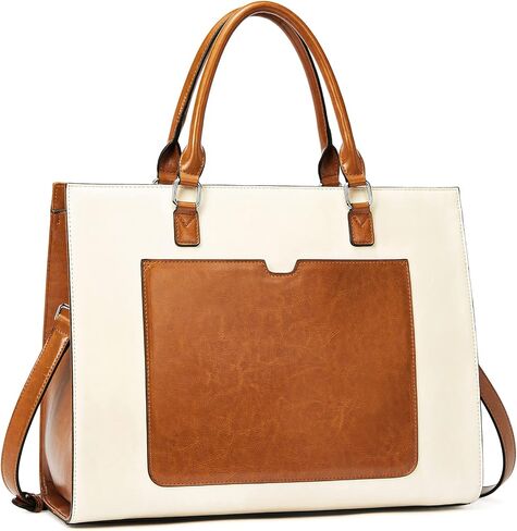 Telena Laptop Tote Bag for Women, 15.6 Inch Shoulder Tote Bag Leather Briefcase for Women, Large Capacity Handbag Bags in Kuwait