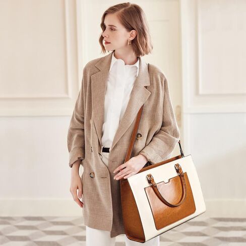 Telena Laptop Tote Bag for Women, 15.6 Inch Shoulder Tote Bag Leather Briefcase for Women, Large Capacity Handbag Bags in Kuwait