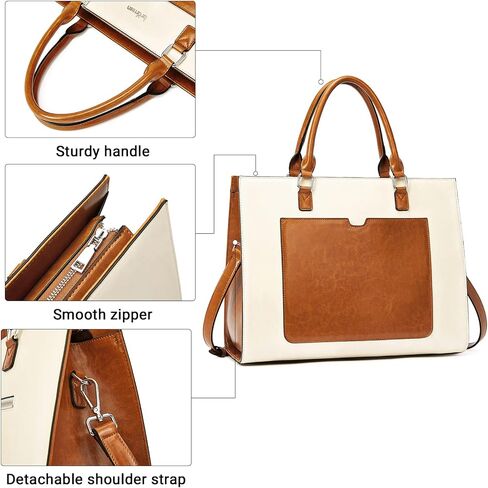 Telena Laptop Tote Bag for Women, 15.6 Inch Shoulder Tote Bag Leather Briefcase for Women, Large Capacity Handbag Bags in Kuwait