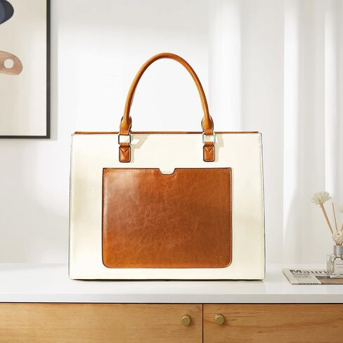 Telena Laptop Tote Bag for Women, 15.6 Inch Shoulder Tote Bag Leather Briefcase for Women, Large Capacity Handbag Bags in Kuwait