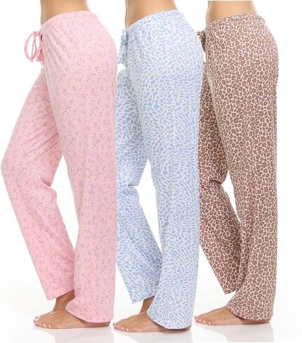 DARESAY 3 Pack: Printed Pajama Pants For Women – Floral Lounge Pants Women – Womens Pajama Bottoms in Saudi Arabia