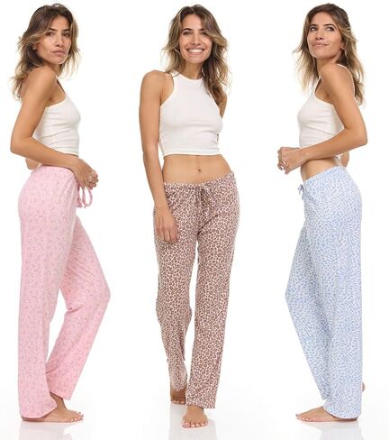 DARESAY 3 Pack: Printed Pajama Pants For Women – Floral Lounge Pants Women – Womens Pajama Bottoms in Saudi Arabia