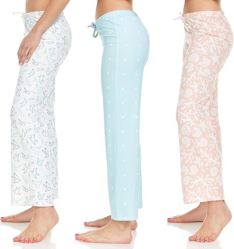 DARESAY 3 Pack: Printed Pajama Pants For Women – Floral Lounge Pants Women – Womens Pajama Bottoms in Saudi Arabia