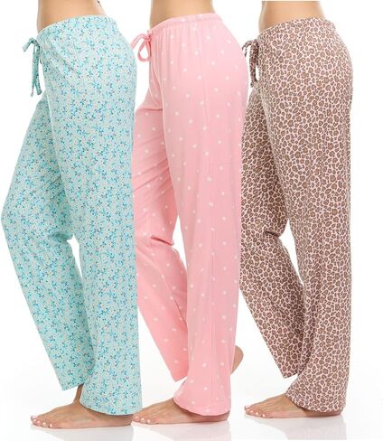 DARESAY 3 Pack: Printed Pajama Pants For Women – Floral Lounge Pants Women – Womens Pajama Bottoms in Saudi Arabia