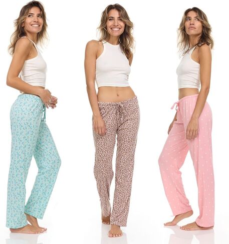 DARESAY 3 Pack: Printed Pajama Pants For Women – Floral Lounge Pants Women – Womens Pajama Bottoms in Saudi Arabia