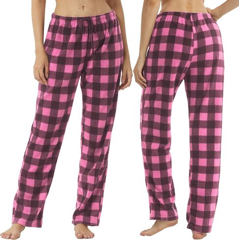 1-2 Pack Women Pajama Pants Fleece Plaid Pajamas Bottoms Soft Comfy Sleep Lounge Pj Pants in Saudi Arabia
