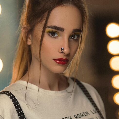 FUNRUN JEWELRY 12 قطعة 20 جرام حلقات الأنف المتدلية للنساء من الفولاذ المقاوم للصدأ مسمار الأنف على شكل حرف L حلقة الأنف الأطواق فراشة القمر زهرة تاج العين الشريرة تشيكوسلوفاكيا المتدلية ثقب الأنف المجوهرات in Kuwait