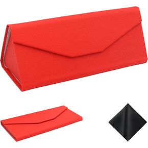 SOHUPAC Foldable Glasses Case With Clean Cloth, PU Portable Sunglasses Case, Magnetic Folding Hard Case Eyeglasses Protection in Kuwait