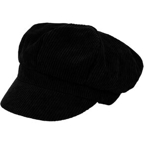 Danse Jupe Womens Corduroy Visor Beret Newsboy Hat Flat Cap Solid Color Baker Boy Artist Cabbie Hat