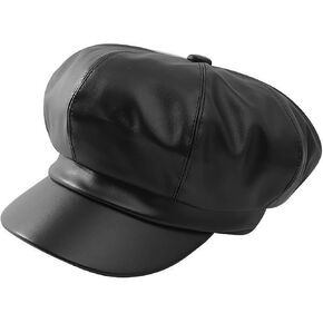 Leather Newboy Hats for Women 8 Panel Visor Beret Cabbie Ivy Cap Painter Baker Boy Hat in Kuwait