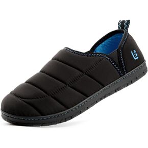 LongBay Mens Outdoor Slippers Two Tone Memory Foam Slip On Indoor House Shoes Loafers