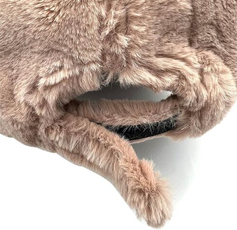 Winter Rabbit Fur Baseball Cap Plush Warm Winter Hat Outdoor Activities Hats for Women and Men Brown in Kuwait