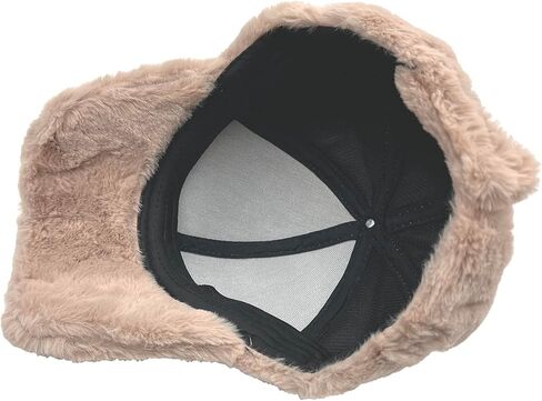 Winter Rabbit Fur Baseball Cap Plush Warm Winter Hat Outdoor Activities Hats for Women and Men Brown in Kuwait