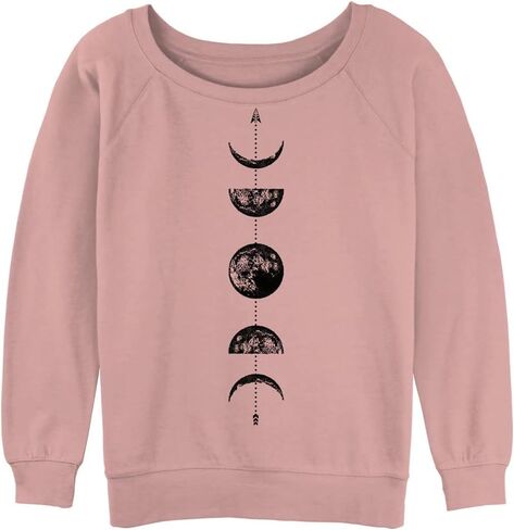 Fifth Sun Women's Chin Up Moons Arrow Junior's Raglan Pullover with Coverstitch in Saudi Arabia