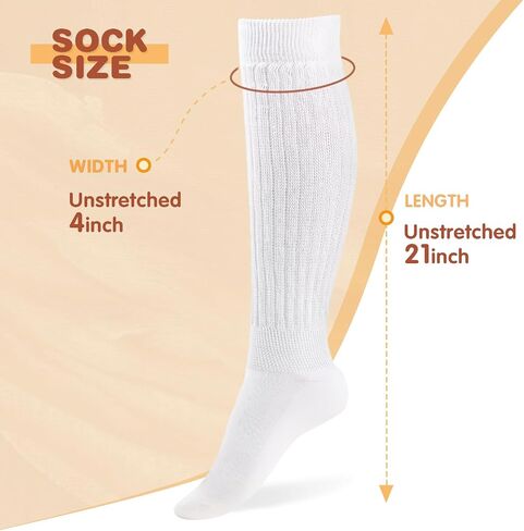 2 Pairs Slouch Socks for Women, Soft Extra Long Chunky Scrunch Knee High Sock Winter Knit Slouchy Socks leg warmmers in Kuwait