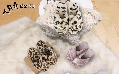TMA EYES Women's Slippers Fuzzy Warm Comfy Faux Fur Slip-on Fluffy Bedroom House Shoes Memory Foam Suede Cozy Plush Breathable Anti-Slip Indoor in Kuwait