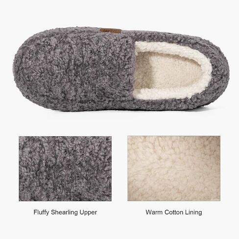 LongBay Women's Slippers Indoor Warm Winter Fuzzy Shearling House Shoes | Bombas Shearling Upper, Plush Sherpa Lining, Non-Slip TPR Sole, Slip-On Slippers for Indoor Outdoor, Gifts for Ladies in Saudi Arabia