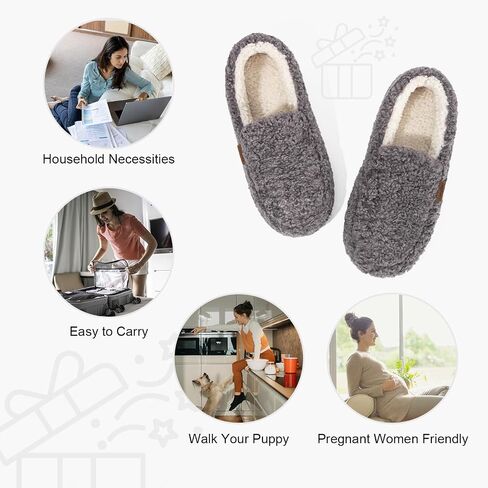 LongBay Women's Slippers Indoor Warm Winter Fuzzy Shearling House Shoes | Bombas Shearling Upper, Plush Sherpa Lining, Non-Slip TPR Sole, Slip-On Slippers for Indoor Outdoor, Gifts for Ladies in Saudi Arabia