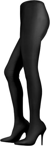 onlymaker Women's Thigh High High Heel Pant Boots Stretch Stiletto Heel Faux Leather Pointed Toe Over the Knee Sexy Boots in Kuwait