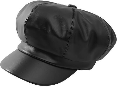 Leather Newboy Hats for Women 8 Panel Visor Beret Cabbie Ivy Cap Painter Baker Boy Hat in Kuwait