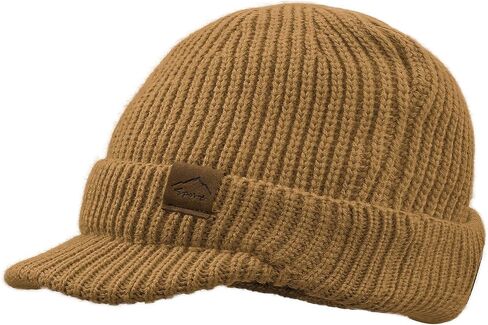 Croogo Winter Beanie Hats with Brim Thick Fleece Knit Hat Visor Beanie Cap Skull Ski Cap Watch Cap Slouchy Beanie Hat Unisex in Saudi Arabia
