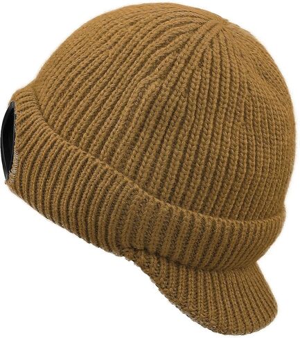 Croogo Winter Beanie Hats with Brim Thick Fleece Knit Hat Visor Beanie Cap Skull Ski Cap Watch Cap Slouchy Beanie Hat Unisex in Saudi Arabia