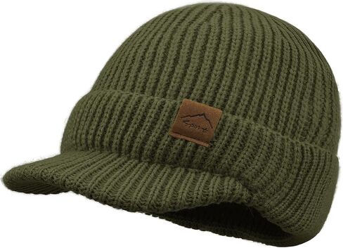 Croogo Winter Beanie Hats with Brim Thick Fleece Knit Hat Visor Beanie Cap Skull Ski Cap Watch Cap Slouchy Beanie Hat Unisex in Saudi Arabia