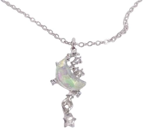 Platinum Moon-Star Style Necklace, Luxury Simple, High-level Versatile Necklaces for Girlfriend in Saudi Arabia