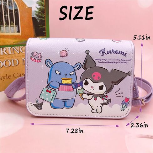 حقيبة كروس كاواي كارتونية مع حزام كتف قابل للتعديل، حقيبة يد أنمي مع إبزيم، محفظة هاتف عائلة القطط، محفظة للعملات المعدنية للنساء والفتيات والأطفال (مجموعة) in Kuwait