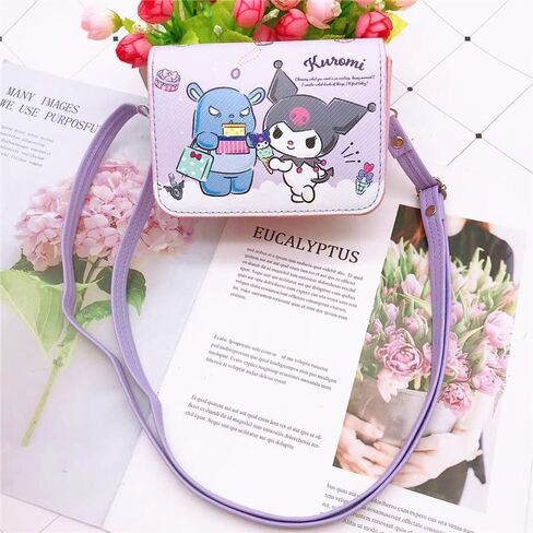 حقيبة كروس كاواي كارتونية مع حزام كتف قابل للتعديل، حقيبة يد أنمي مع إبزيم، محفظة هاتف عائلة القطط، محفظة للعملات المعدنية للنساء والفتيات والأطفال (مجموعة) in Kuwait