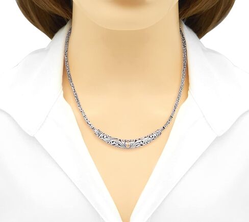 قلادة ديفاتا من الفضة الإسترليني عيار 925 مع لمسات من الذهب عيار 18 قيراط بالي مع عظم التنين تولانج ناجا/بيزنطي/سلسلة مزدوجة من القمح in Kuwait