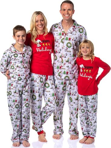 INTIMO Peanuts Charlie Brown Snoopy Button Sleep Family Christmas Pajama Set in Saudi Arabia