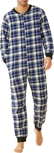 Latuza Men's Cotton Flannel Onesie Adult One Piece Pajamas Jumpsuit in Saudi Arabia