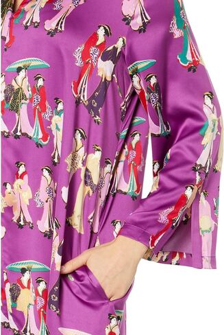 N Natori womens Geisha- Printed Satin Caftan Length 52" in Saudi Arabia
