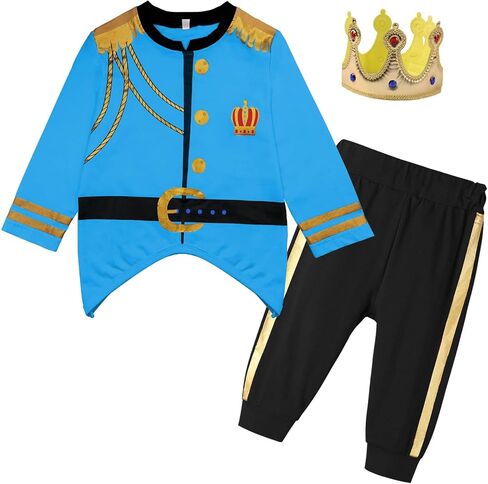 Toddler Baby Boys Halloween Prince Charming Costumes Outfit with Pants,Kids Medieval Renaissance Knight Birthday Gift in Saudi Arabia