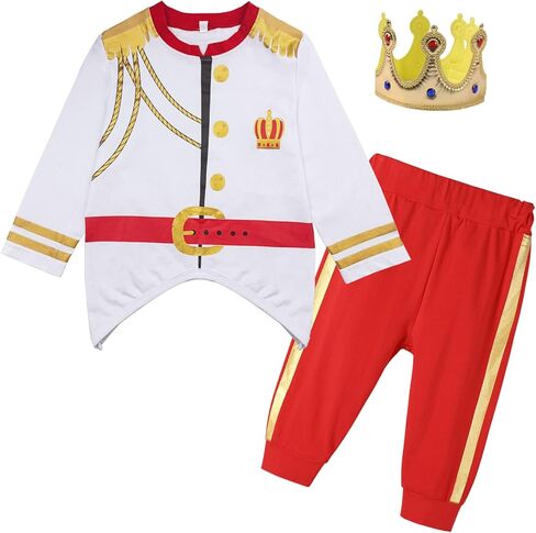 Toddler Baby Boys Halloween Prince Charming Costumes Outfit with Pants,Kids Medieval Renaissance Knight Birthday Gift in Saudi Arabia