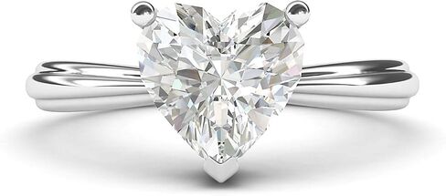 THELANDA 14k White Gold Simulated Heart-shaped Diamond Engagement Ring Raised Shank Promise Bridal Ring in Saudi Arabia