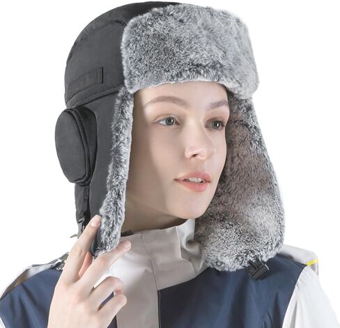 ZffXH قبعة بيسبول دافئة للشتاء للرجال والنساء، قبعة بيسبول منقوشة بوفالو مع غطاء للأذن in Kuwait