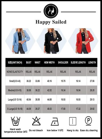 Happy Sailed Womens 3/4 Ruched Sleeve Blazer 2024 Trendy Open Front Work Office Suit Jackets Casual Business Outfits in Saudi Arabia