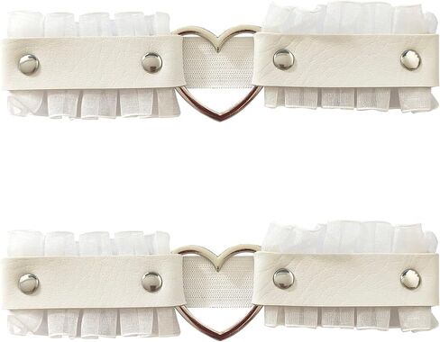 Women Girl Leg Garter Lace Heart Leather Garters Punk Elastic Thigh Ring Garters Belt Adjustable in Saudi Arabia
