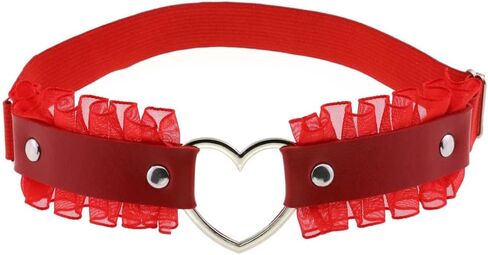 Women Girl Leg Garter Lace Heart Leather Garters Punk Elastic Thigh Ring Garters Belt Adjustable in Saudi Arabia