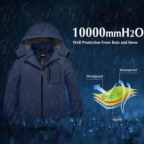 ZSHOW سترة تزلج مضادة للماء للأولاد في الهواء الطلق معطف شتوي دافئ مقاوم للرياح معطف المطر معطف الثلج in Kuwait