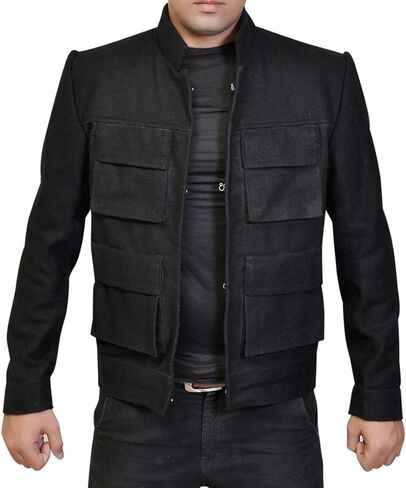 LP-FACON Mens Star Space Solitary Warrior Cosplay Costume Leather Jacket Collection Brown/Black in Kuwait