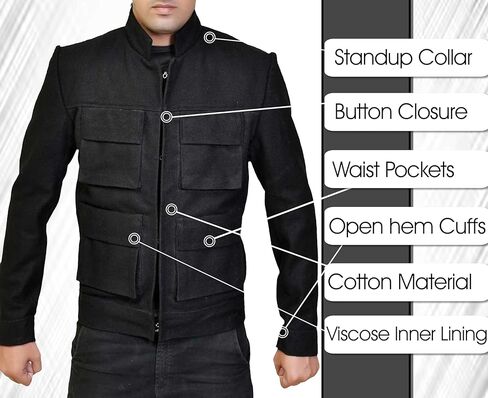 LP-FACON Mens Star Space Solitary Warrior Cosplay Costume Leather Jacket Collection Brown/Black in Kuwait