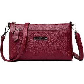 حقائب LSXCSM صغيرة تمر بالجسم للنساء بسحاب ثلاثي من الجلد ومحفظة للهاتف الخلوي in Kuwait